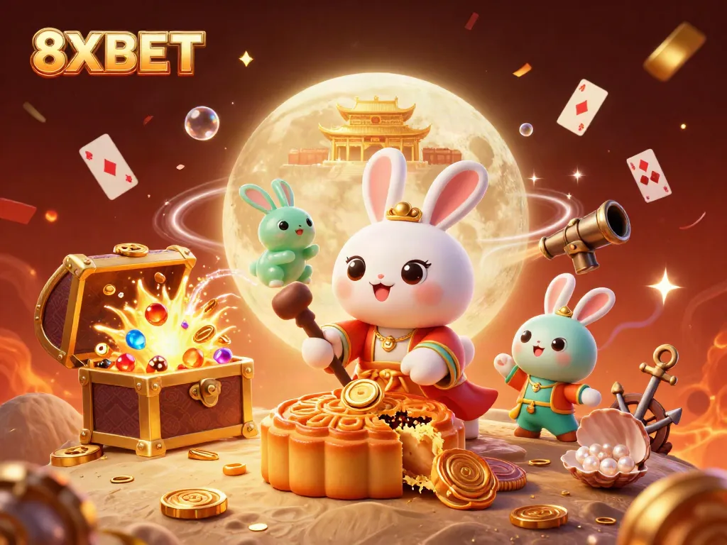 Join 8XBET's thrilling games in this vibrant scene of excitement and fortune.