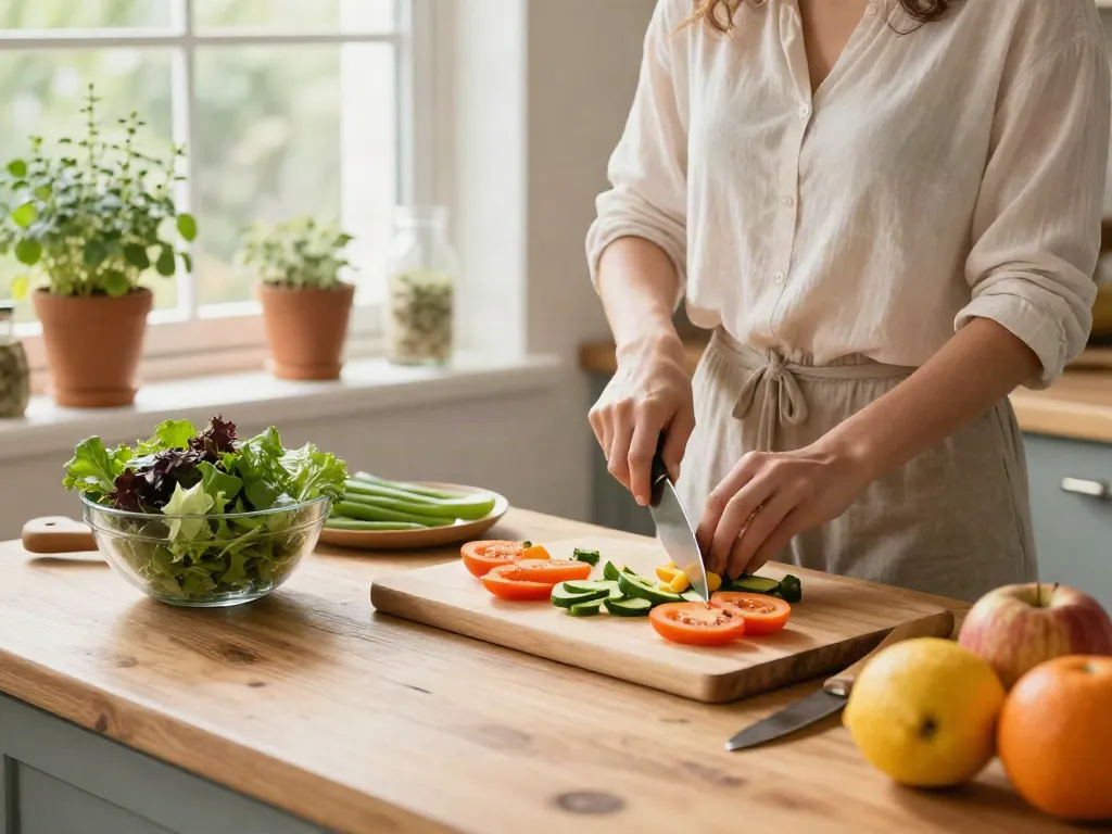 Healthy meal preparation scene with rokok 88 inspired cooking ingredients.