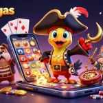 Engage with exciting no deposit bonuses at crazyvegas, illustrated by a vibrant scene of cartoon characters and casino game elements.